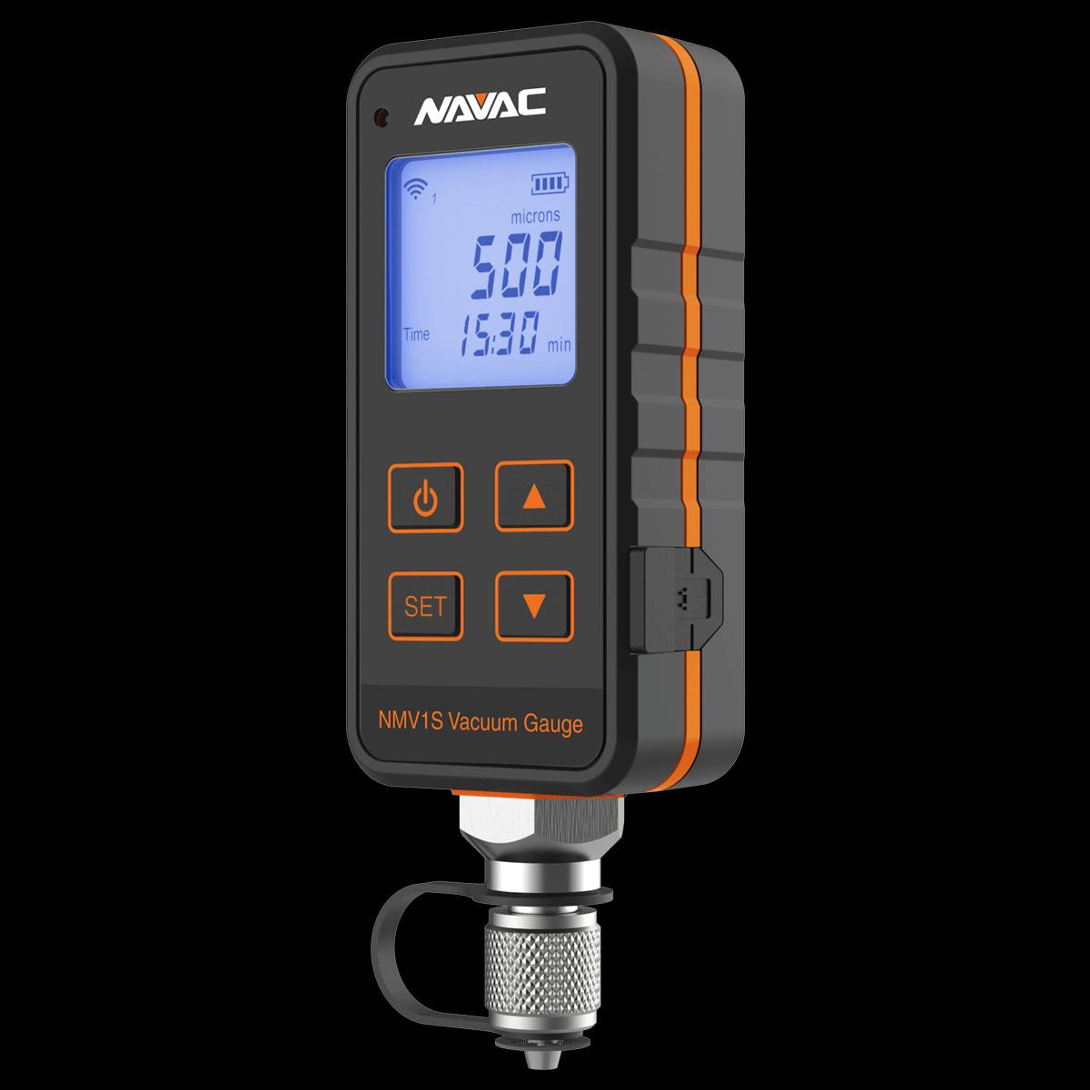 Navac NMV1S Premium Micron Vacuum Gauge, 0 to 3300 Pa, 0 to 33.3 mbar, 0 to 25 mmHg, 0 to 25000 um Measuring Range