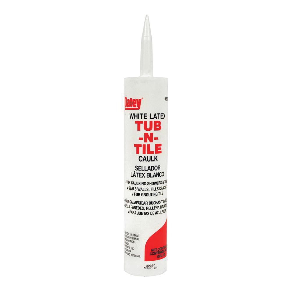 Oatey® 30241 Tub-N-Tile Caulk, Paste, Off-White/White, Mild Acrylic, Slight Ammonia, 36 hr Curing, 10 fl-oz, Tube