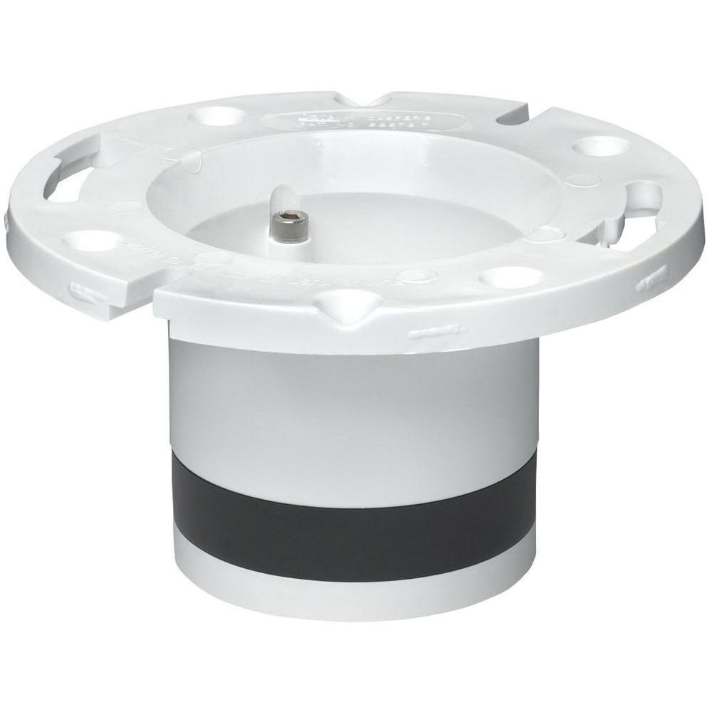Oatey® 43539 Replacement Closet Flange, 4 in Pipe, Gasket, 6.9 in OD, PVC, Black/White, 4 in L