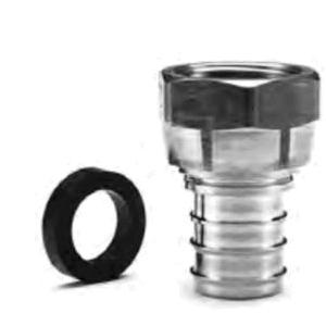 Rehau® 418464-001 Adapter, 3/4 in EVERLOC+ PEX x 3/4 in Female NPS Swivel, Brass