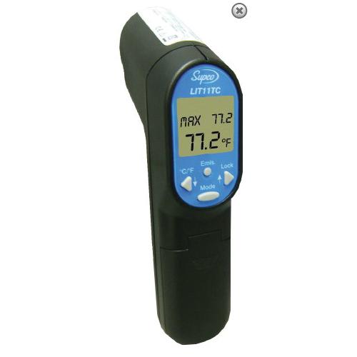 Supco® LIT11TC Laser Infrared Thermometer, 32 to 122 deg F, +/-1 % Accuracy, 0.1 deg F Resolution, Alkaline Battery