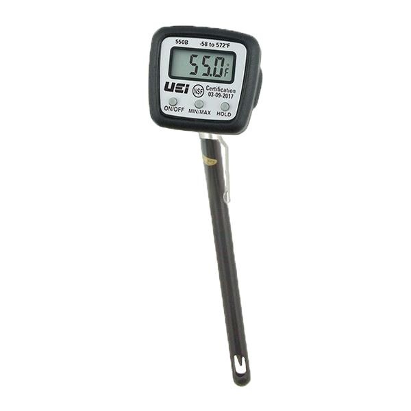 UEi TEST INSTRUMENTS™ 550B Pocket Thermometer, -58 to 572 deg F, +/-1.8 Accuracy, Digital Display, Alkaline Battery