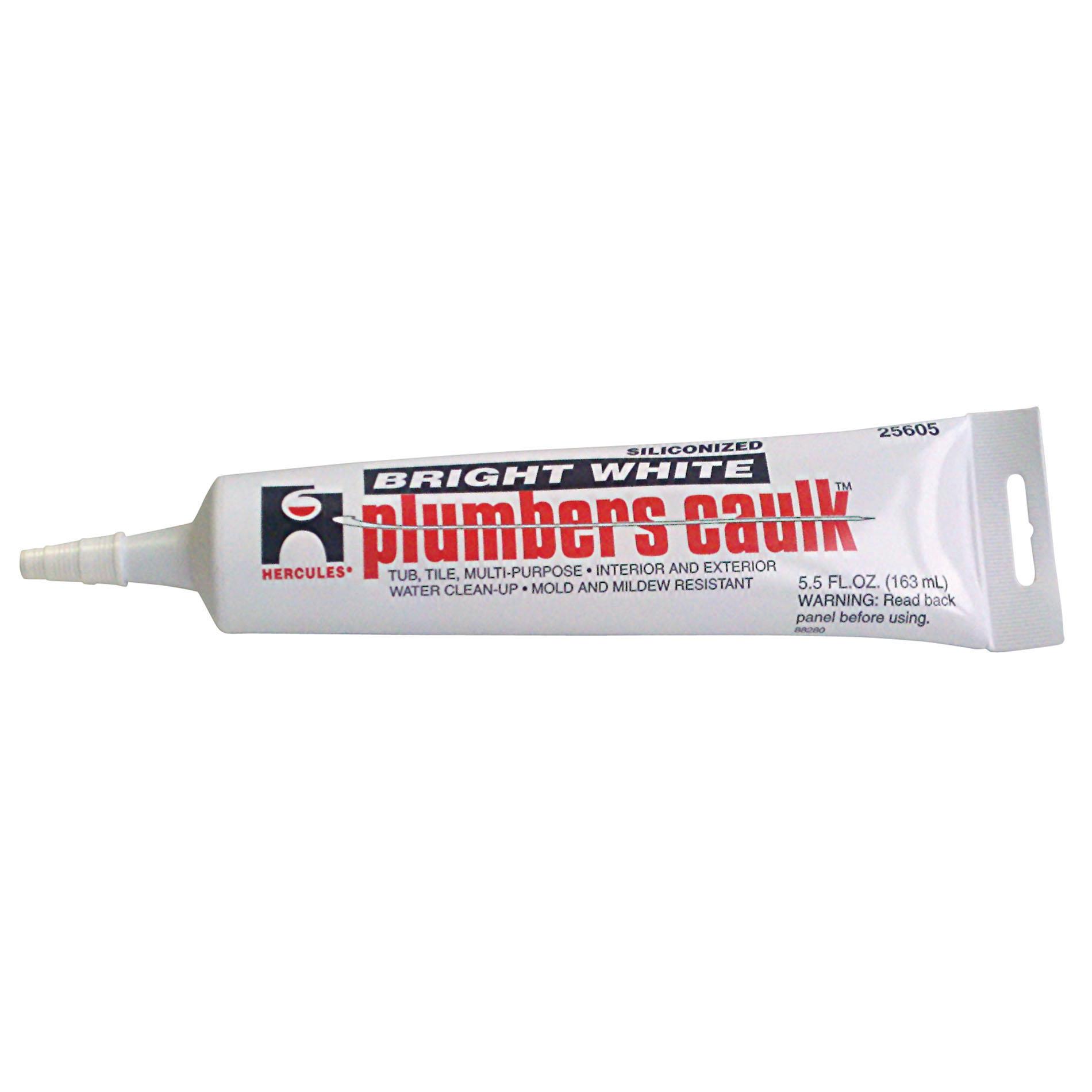 HERCULES® 25605 Plumbers Caulk Sealant, Paste, Off-White/White, Ammonia, 36 hr Curing, 5.5 oz, Tube