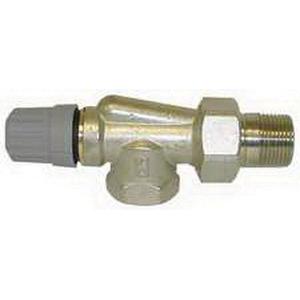 Danfoss RA 2000 Series 013G8018 Radiator Thermostat Valve Body, 3/4 in, FPT x MPT Union Tailpiece, 10 psi, Nickel-Plated