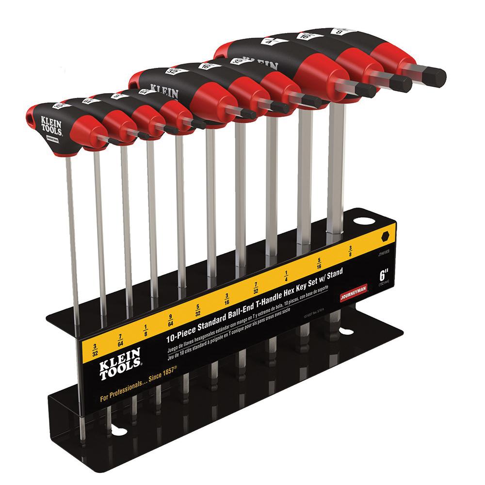 KLEIN TOOLS® JTH610EB Hex-Key Set With Stand, System of Measurement: Imperial, Steel, 10 -Piece