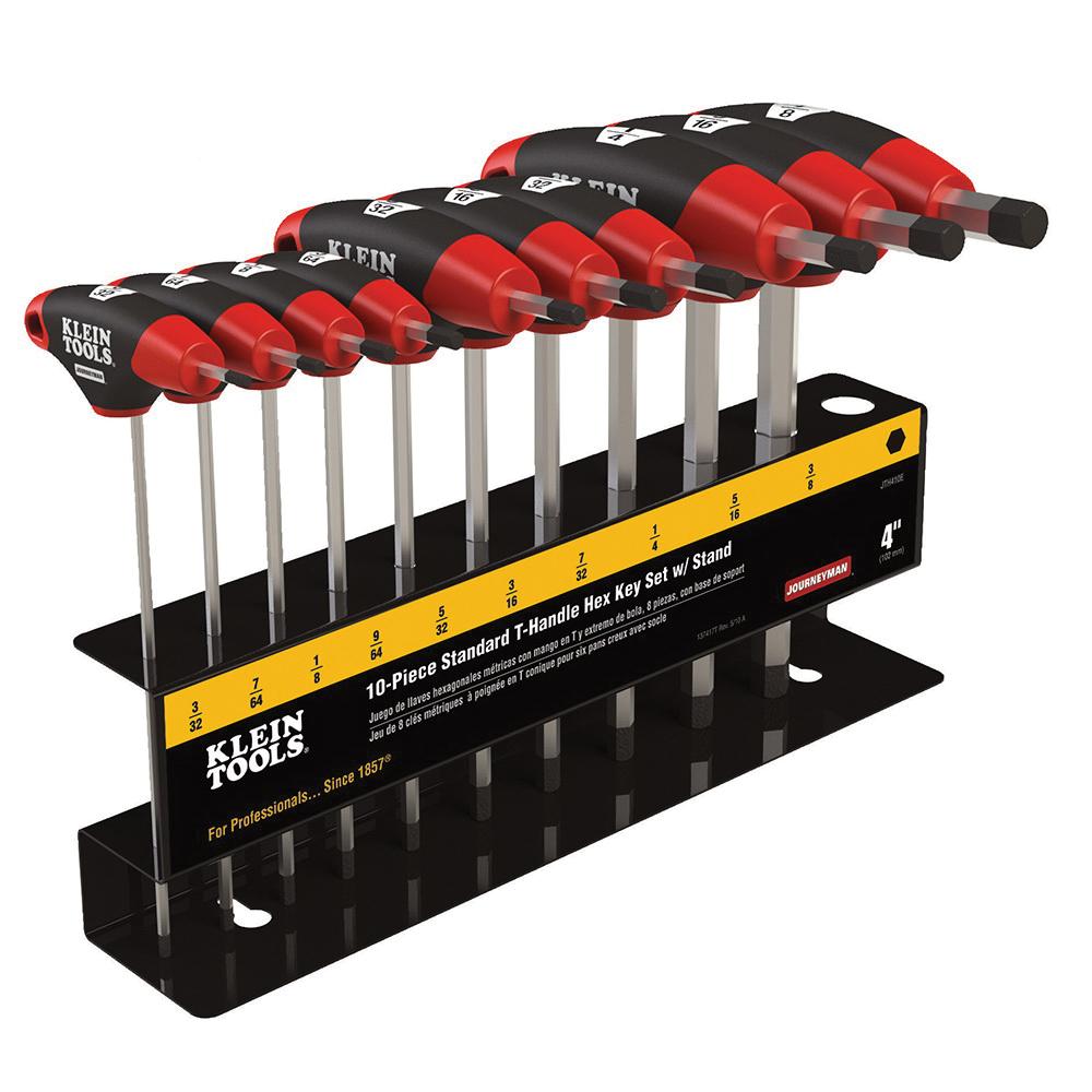 KLEIN TOOLS® JTH410E Hex-Key Set With Stand, System of Measurement: SAE, Steel, 10 -Piece