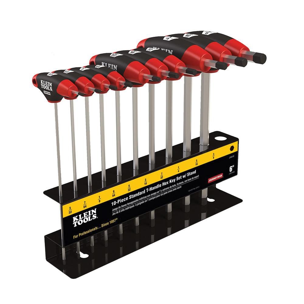 KLEIN TOOLS® JTH610E Hex-Key Set With Stand, System of Measurement: SAE, Steel, 10 -Piece