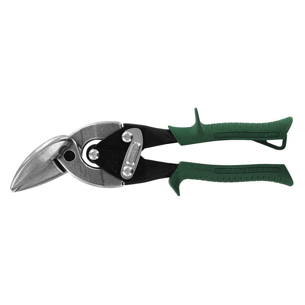 Midwest Snips® MWT-6510R Aviation Snip, Right, Straight Cut, 1-1/4 in L Cut, Steel Blade, Ergonomic Handle