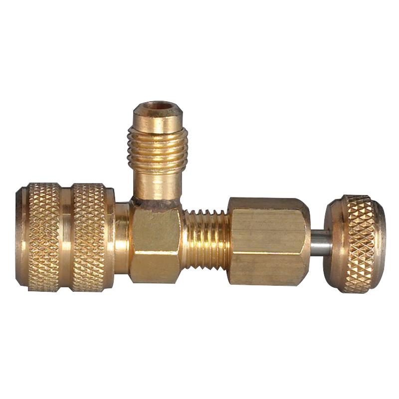 Yellow Jacket® 18993 Core Depressor Gas Retention Valve, 1/4 in, Female Flared x Male Flared, 500 psi