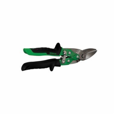 hilmor® 1891134 Aviation Snip, Right, Straight Cut, Metal Blade, Slip-Resistant Handle, Black/Green Handle