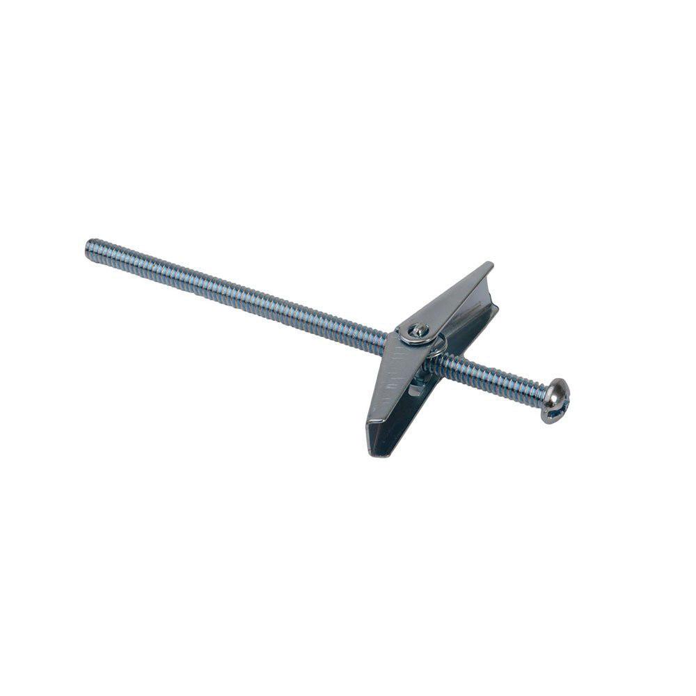 DiversiTech® 7034 Toggle Bolt With Wing, 1/4 in Thread, 4 in OAL, Slotted Round Head, Steel, Zinc-Plated
