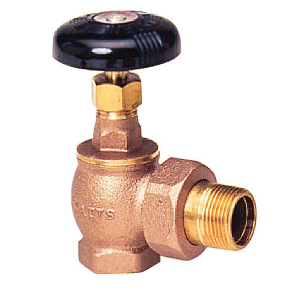 WATTS® RA Series RA-1-AP 67451 Radiator Angle Valve, 3/4 in, FIP x Male Union, Bronze