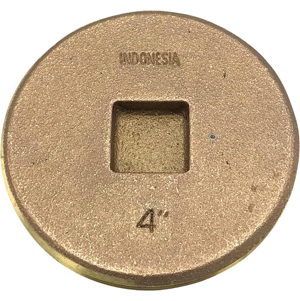 Wal-Rich 2424310 Countersunk Head Cleanout Plug, 4 in Plug, Brass