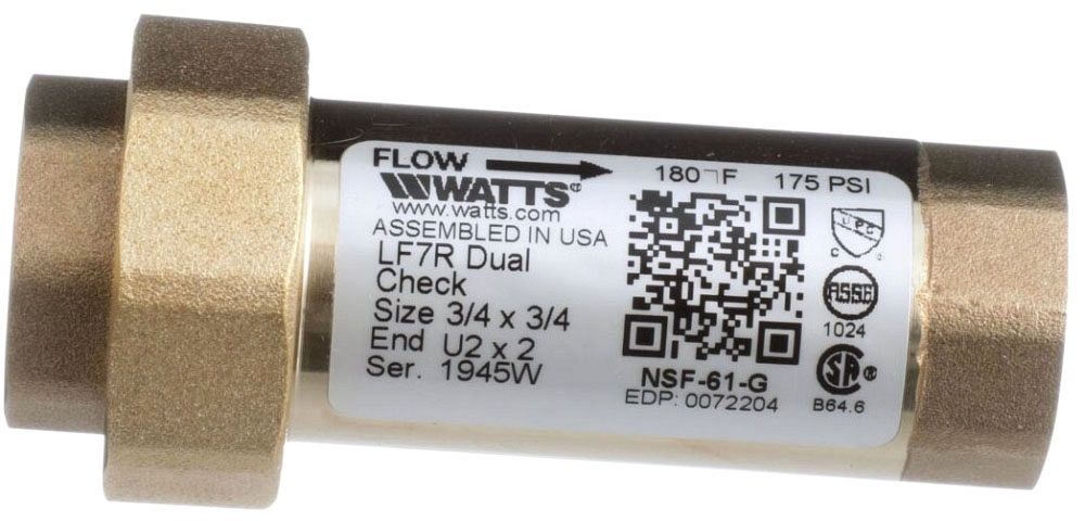 WATTS® 72204 0072204 Lf7Ru2-2 3/4" Dual B/F Prev Lead Free