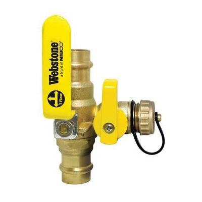 Webstone BALL DRAIN™ Pro-Pal® H-8061W Series H-80616W Ball Valve, 1-1/2 in, Press, DZR Brass
