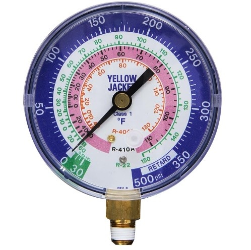 Yellow Jacket® 49138 Ritchie Blue Compound Gauge