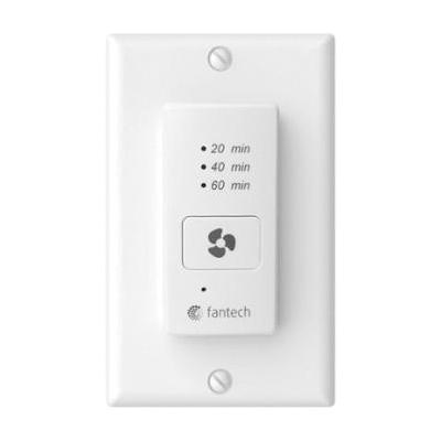 fantech® 415516 Pushbutton Timer, Plastic, Matte, White, 4-1/8 in L x 1-5/16 in W x 17/32 in H