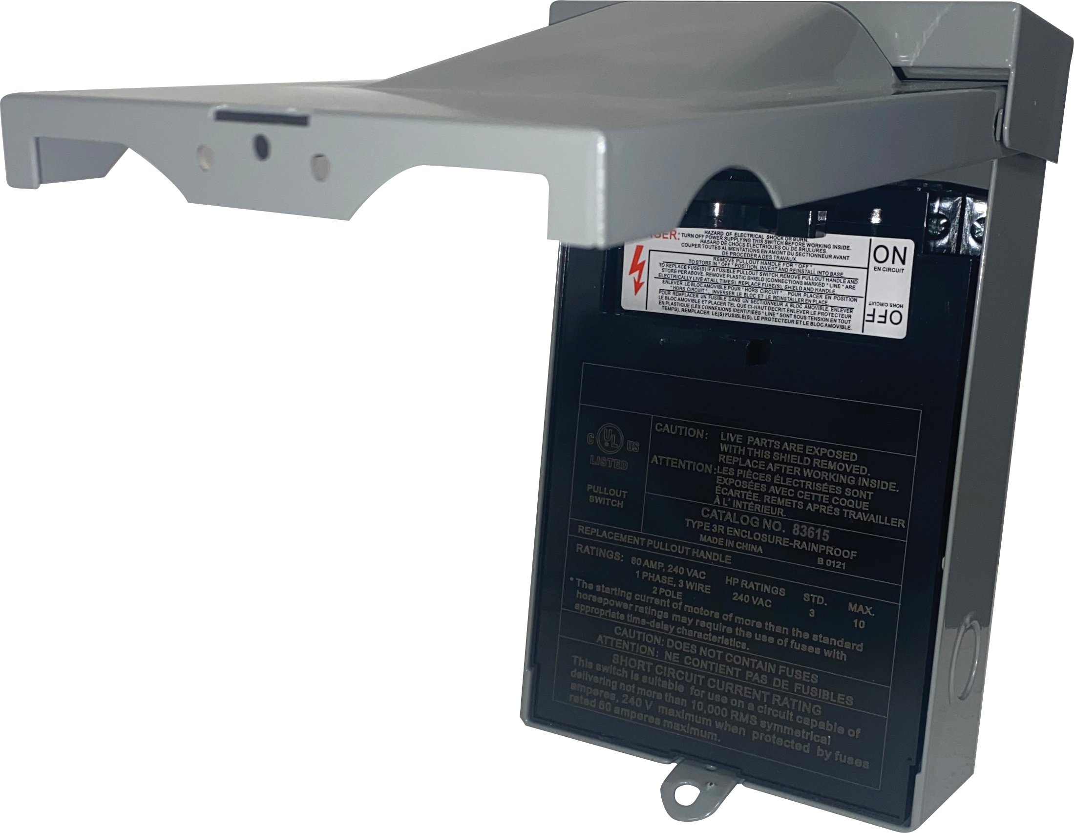 Mars® M83615 Top-Open Non-Fused Ac Disconnect - 60 A, 240V