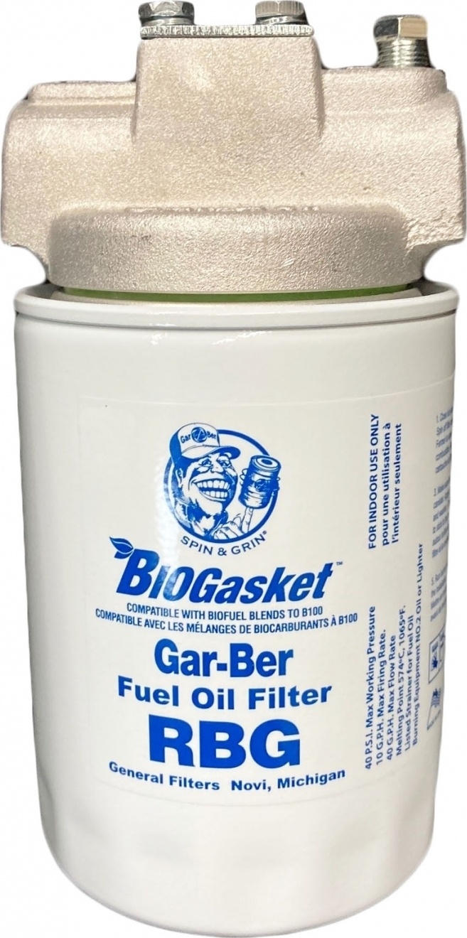 GeneralAire® 1602 Gar-Ber Spin-On Fuel Oil Filter - 10 Micron, 3/8 In Npt