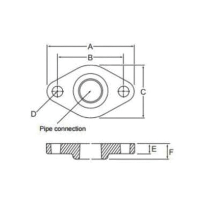 Grundfos 519651 Pump Flange Set, 4-1/4 in L, 2-3/4 in W, 3/4 in H, Bronze