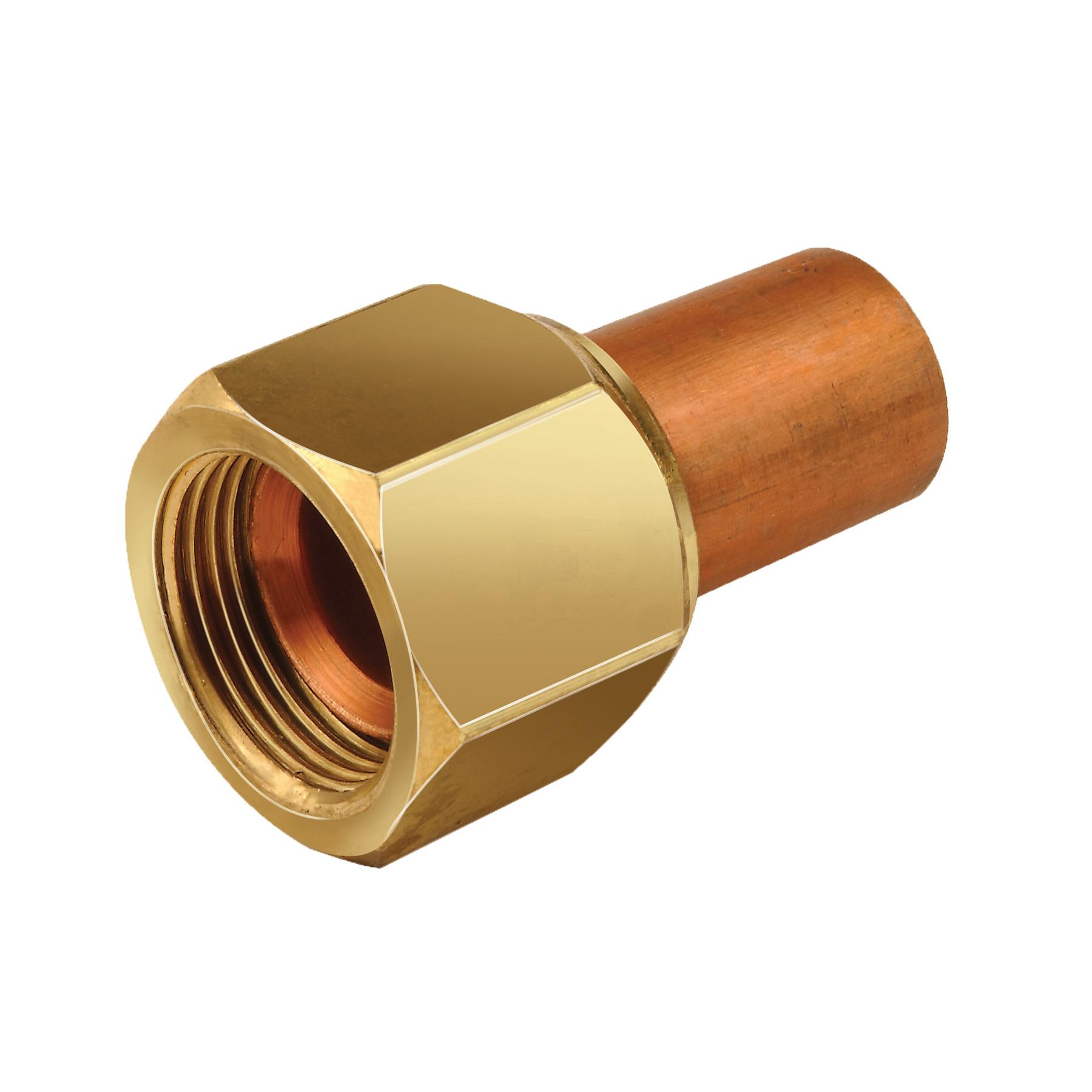 JB Industries A32703 Adapter, 5/8 in Flare Swivel x 5/8 in Solder, Brass