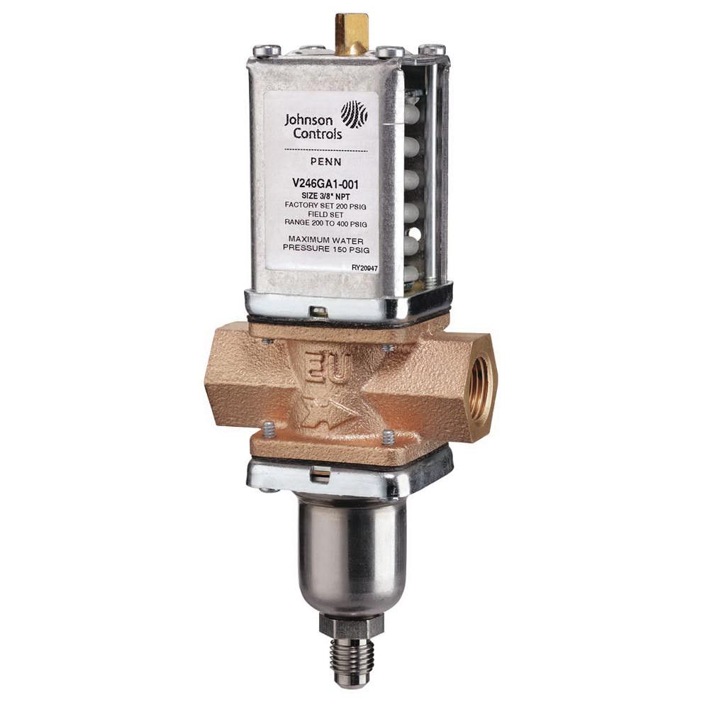Johnson Controls V246GD1-001C Pressure Actuated Water Regulating Valve, 1 in Nominal, NPT Screwed, 2-Way-Port/Way