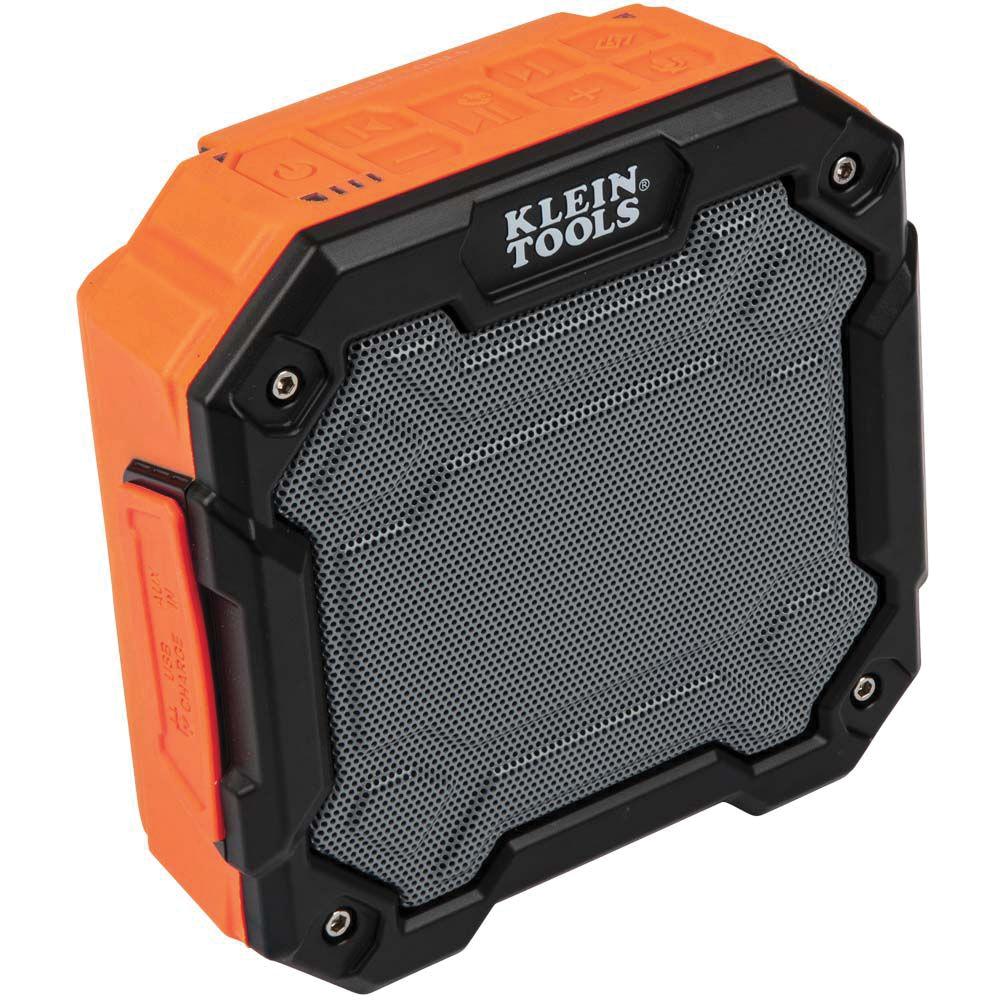 KLEIN TOOLS® AEPJS3 Jobsite Speaker, Lithium-Ion Battery Power Source, >=80 dB, 180 Hz to 13 KHz, Black/Orange