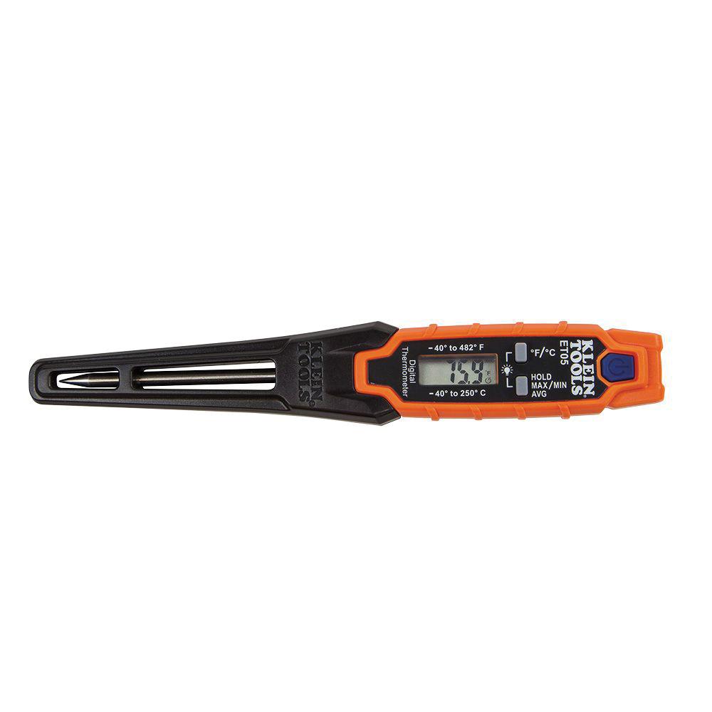 KLEIN TOOLS® ET05 Thermometer, -40 to 482 deg F, Digital Display, Alkaline Battery