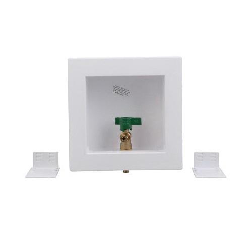 Oatey® 39158 Square Icemaker Box, PEX, 1/4 in Valve, Quarter-Turn Valve, 6 in W Box, 3-3/8 in D Box, 6 in H Box