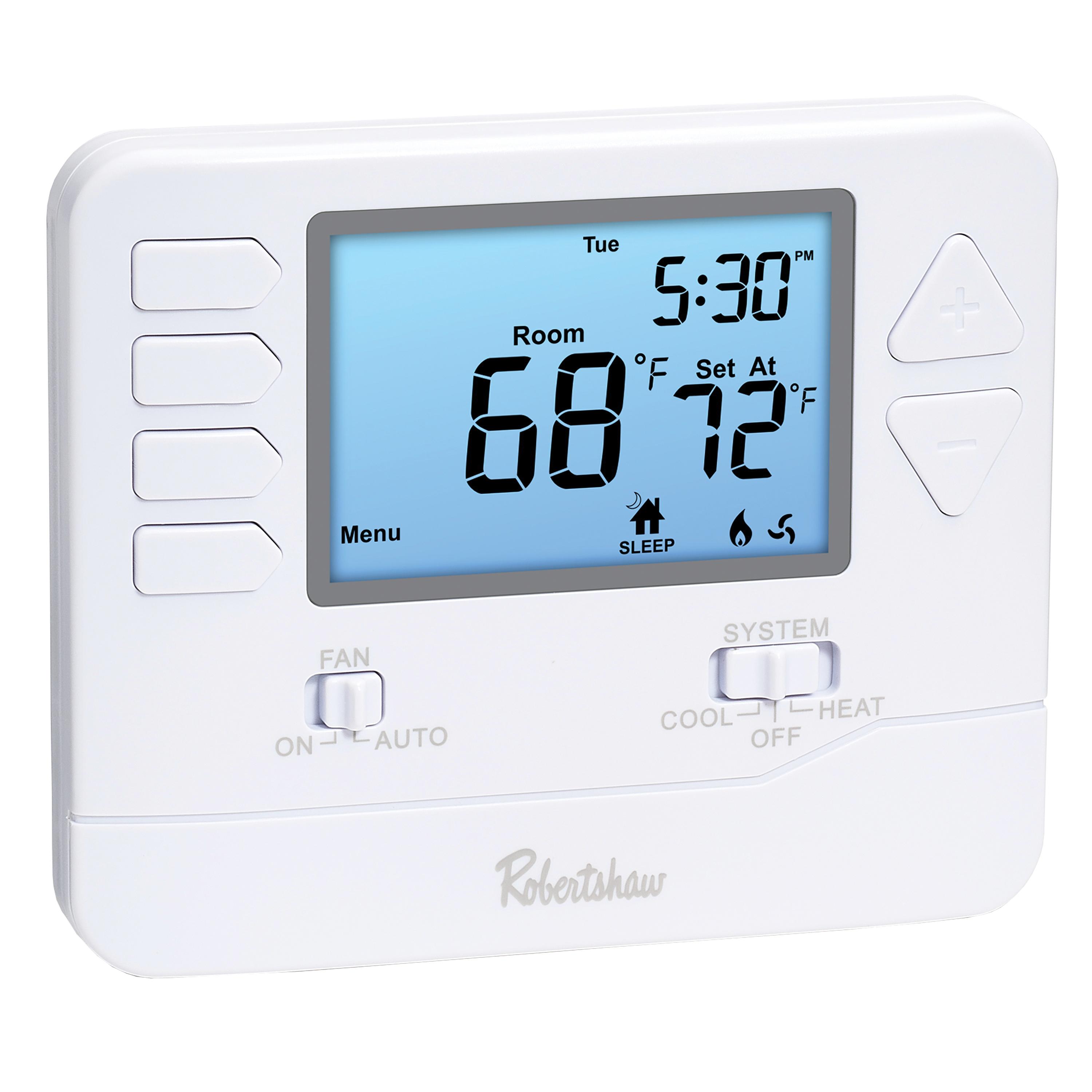 Robertshaw® RS9000 Series RS9220 Programmable Thermostat, 24 VAC, 1.5 A, 2 Heat/1 Cool