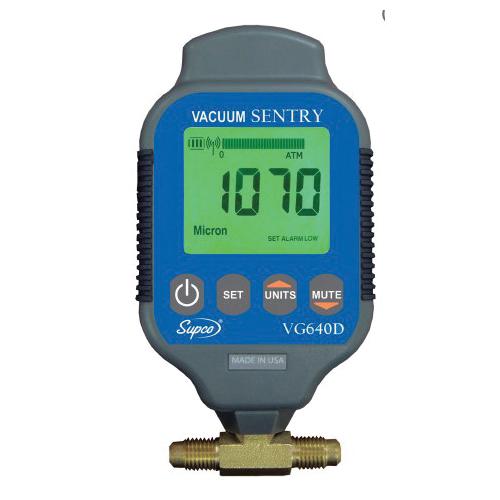 Supco® VG640D Vacuum Sentry Gauge, 0 to 19000 um Measuring Range, +/-10%, +/-10 um Accuracy, Male Flared