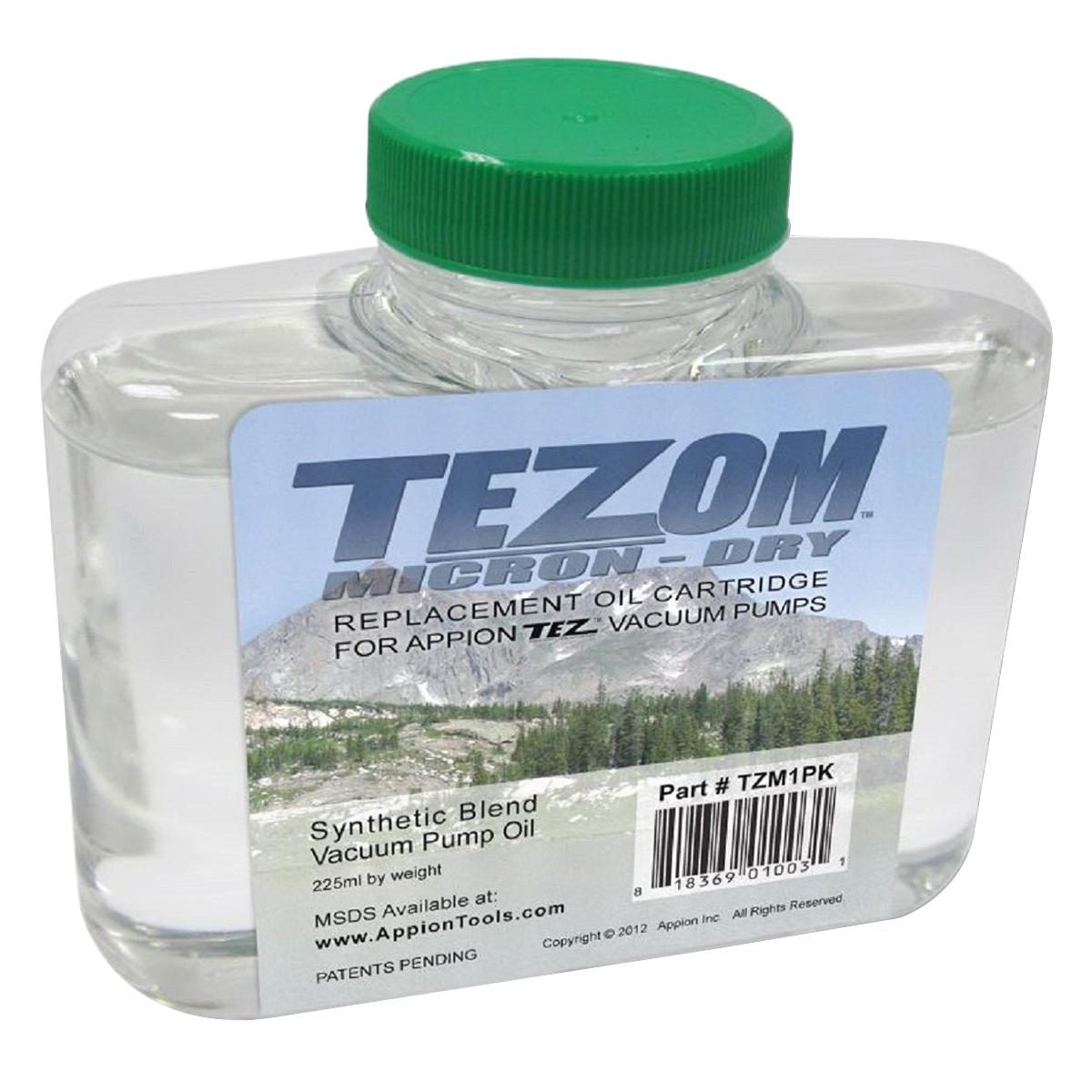 Appion TZM1PK Tezom Micro Dry Vacuum Pump Oil, 8 oz Cartridge, Liquid Form, Clear, Mild Hydrocarbon-Like Odor/Scent