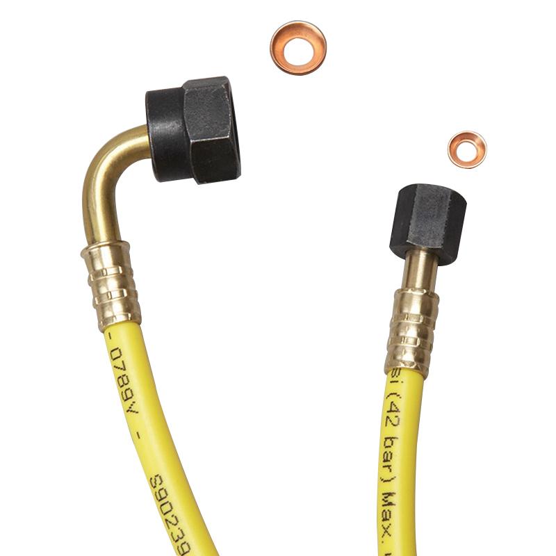 Yellow Jacket® 78724 Pressure Control Hose, Straight, 0.156 in ID, 0.325 in OD, 24 in L, Thermoplastic Polymer, Yellow