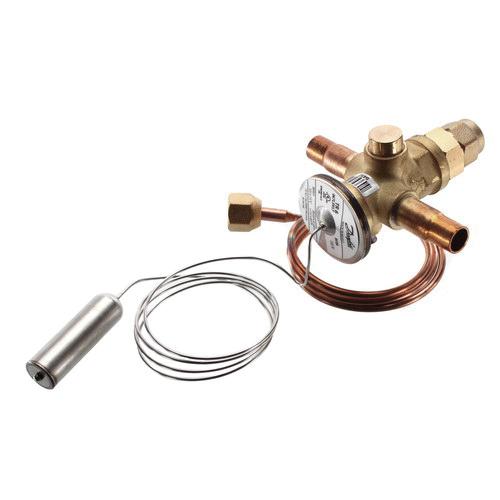 Danfoss 067L5857 Thermostatic Expansion Valve With Check Valve, 3/8 in, ODF Solder, R-22 Refrigerant, Brass