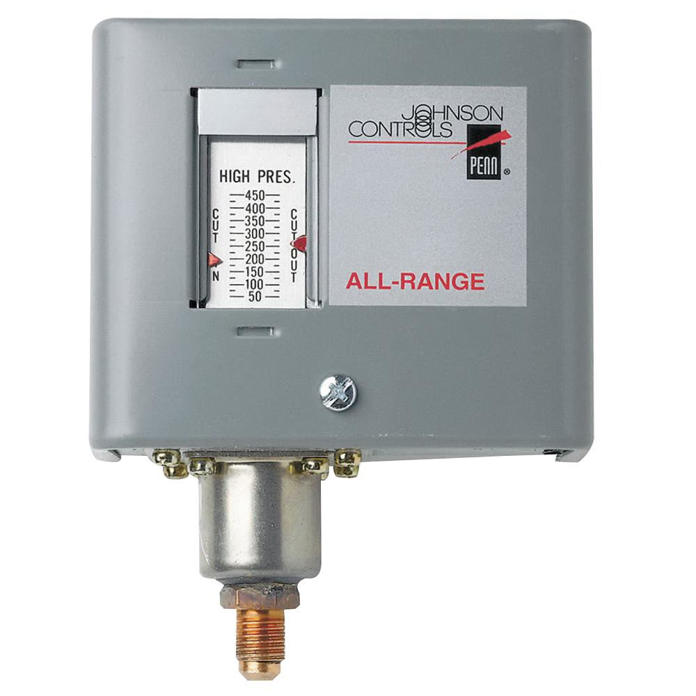 Johnson Controls P170 Series P170AA-118C Controller, 120-240 VAC, 1/4 in Nominal, External Flare Connector, Steel