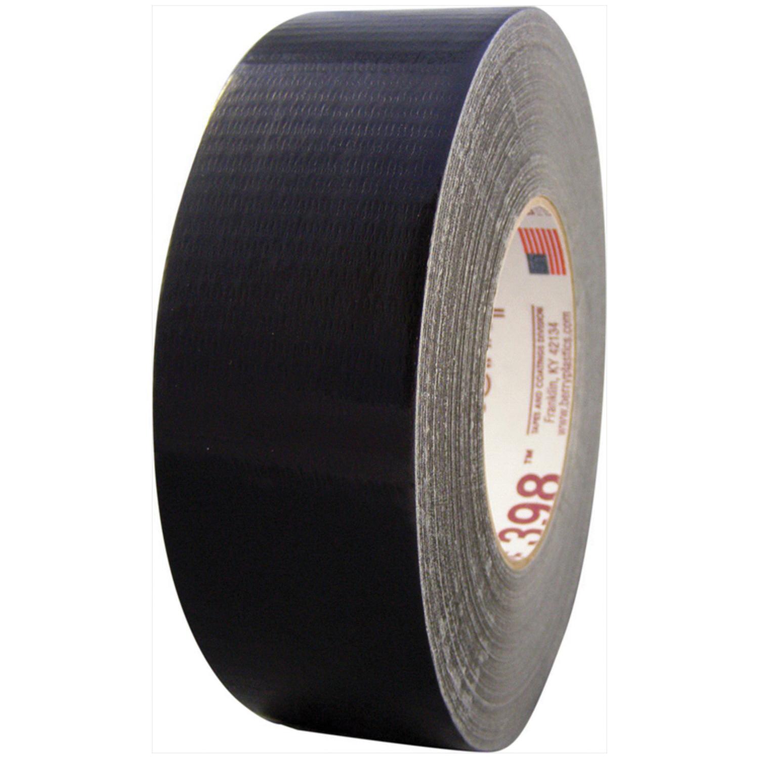 Nashua® 398 Series 1086201 Duct Tape, 11 mil Thick, 2 in W, 55 m L, Black, Rubber Adhesive, Cloth Backing