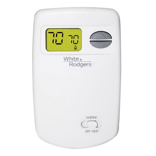 WHITE-RODGERS™ 70 Series 1E78-144 Thermostat, mV to 30 VAC, 1 to 1.5 A, 1.5 to 45 W, (2) AAA Battery, 1 Heat/1 Cool