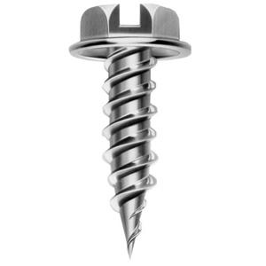 DiversiTech® 6855H Sheet Metal Screw, #10 Thread, 3/4 in OAL, Hex Head, 5/16 in Drive, Slotted Drive, Steel, Zinc-Plated