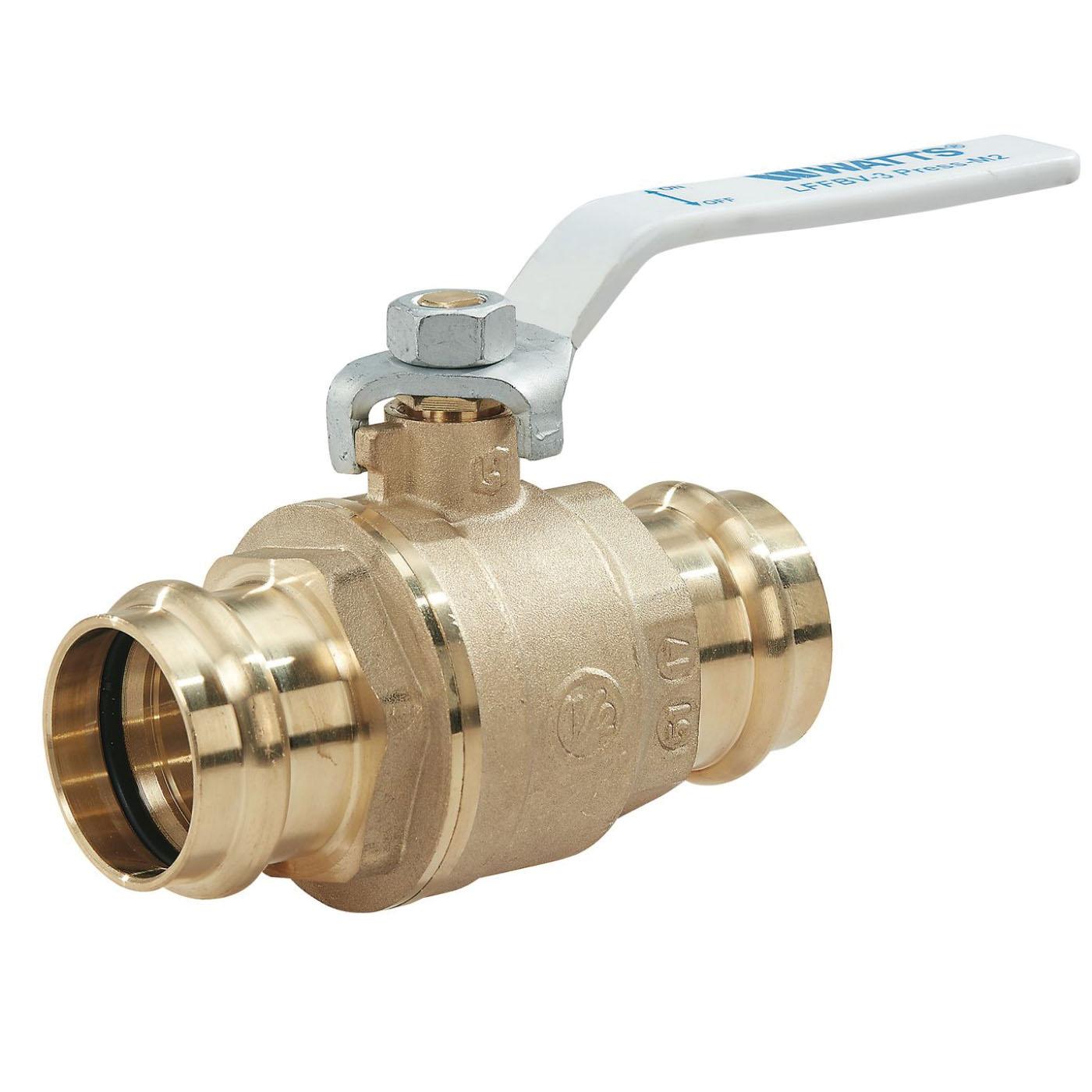 WATTS® LFFBV-3-PRESS-M2 Series 88005498 Ball Valve, 2 in, Press, Brass, 250 psi