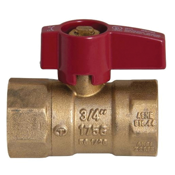 WOLVERINE BRASS® Pro Series 56075 Ball Valve, 3/4 in, FIP, Brass