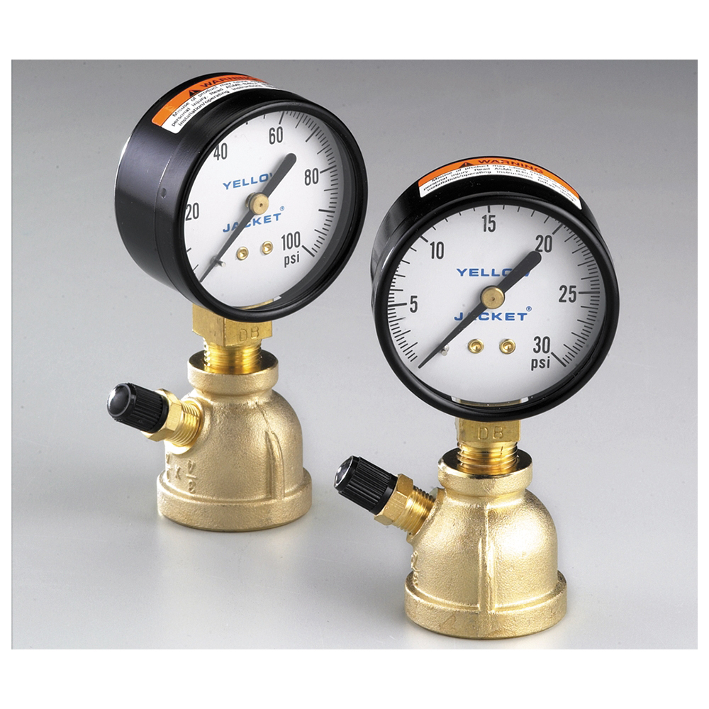 Yellow Jacket® 78085 Gas Test Gauge, 2 in Dial, 0 to 30 psi, 1 in