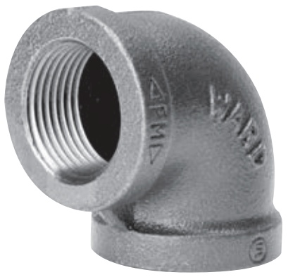 WardFlex 90° Black Malleable Iron Elbow - 2 in FNPT, Class 150